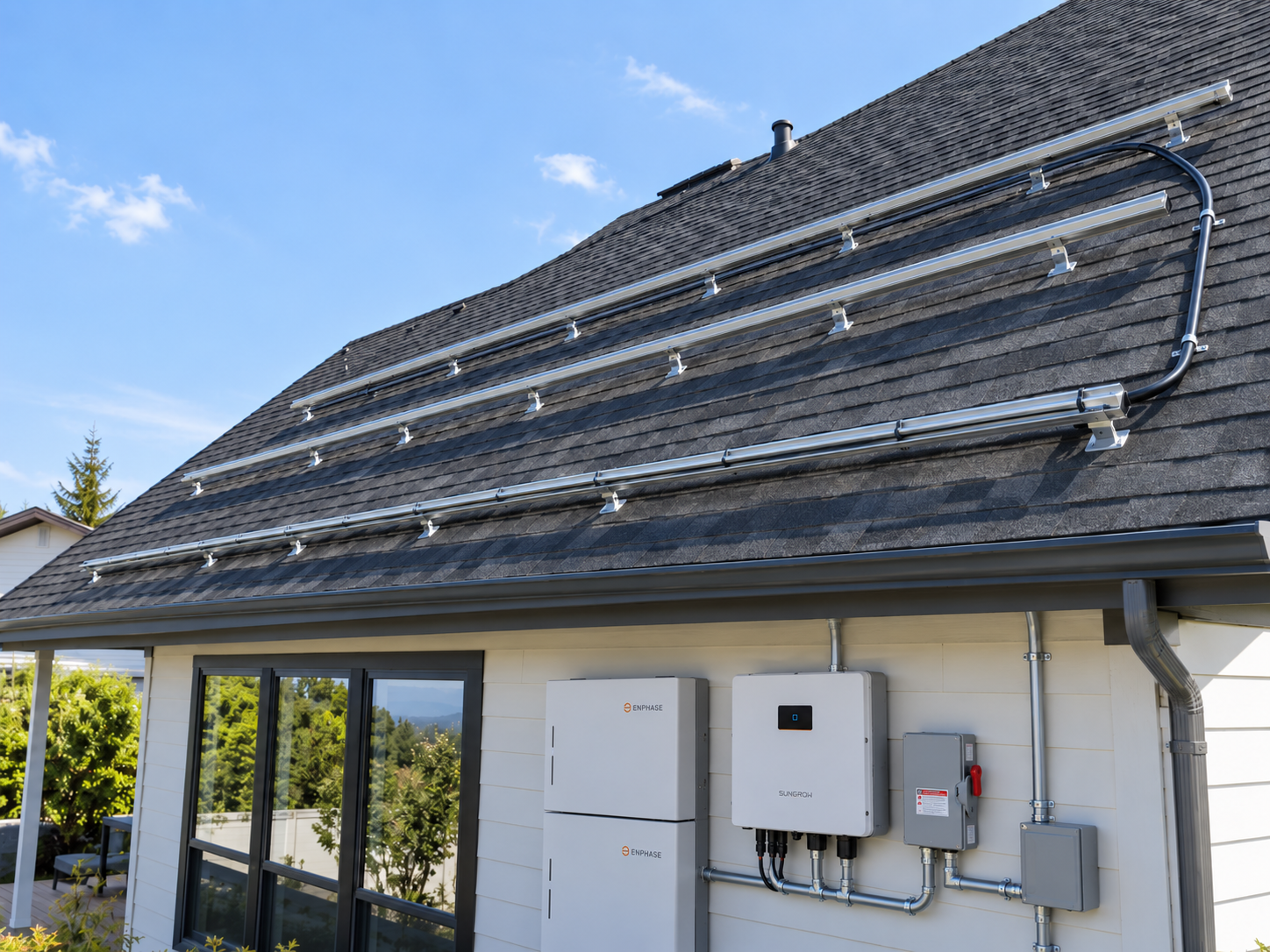 Configuración solar con inversor string central